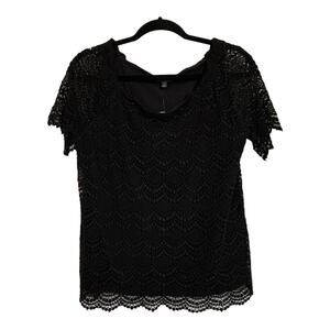 Talbots | NWT crochet top blouse with crochet sleeves & trim boho festival party